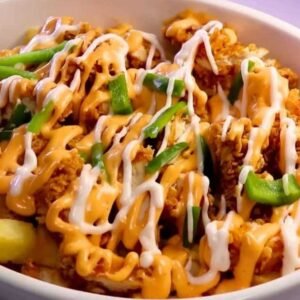 Chicken loaded fries