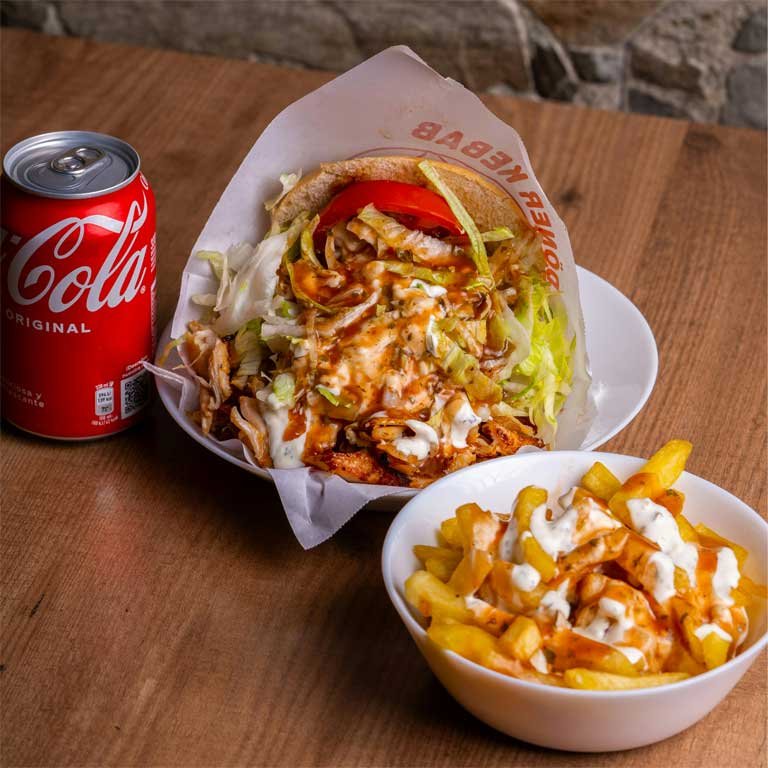 Large Doner, Regular Fries & Can of Drink
