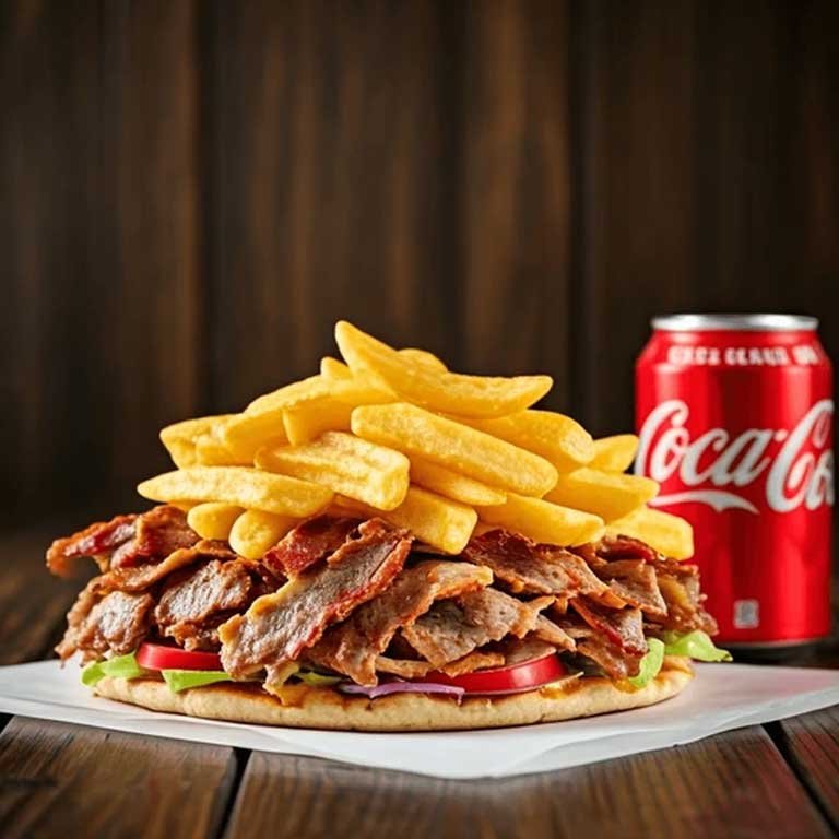 Kids Doner meal Donner meat Regular fries & can of drink